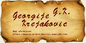 Georgije Krejaković vizit kartica